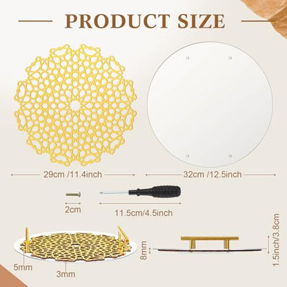 SiliFine Eid Al-adha Tray Decoration for Home, Islamic Ramadan Mubarak Plates, Eid Mubarak Serving Trays, Round Hollow Star Trays Plates for Serving Pastry Dessert Cookie Candy Eids Party Decor