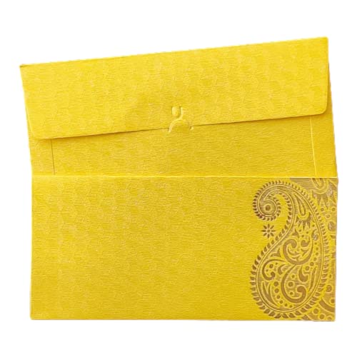 Jhintemetic® - Pack of 25 Matellic 5 Colours of 5 Each Randomly Picked Colourful Designer Shagun Lifafa/Money Gift Envelope with Golden Ambi for Gifting Money on any occasion