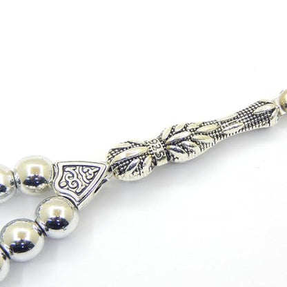 Perlin Prayer Beads Tesbih Tasbih Tespih Misbaha Subha 33, Muslim Islamic Rosary Bracelets Worship Accessories Hematite Beads Gemstone Beads Ball 8mm