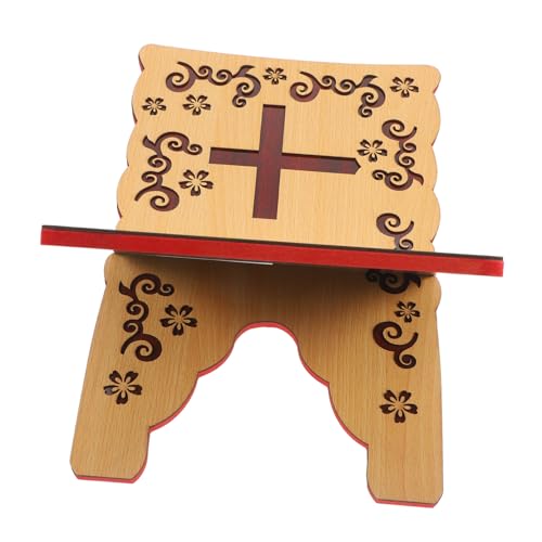 PRETYZOOM Elegant Quran Book Stand Sturdy Carved Reading Holder for Study Room Versatile Display for Quran Recitation and Decorative Items