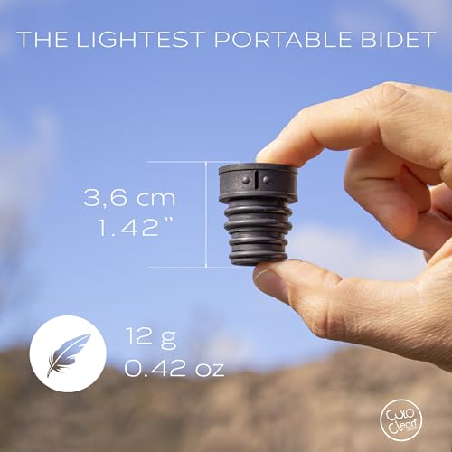 CuloClean Portable Bidet for Toilet, Travel, or Camping. Compatible with Any Plastic Bottle. Discreet, Sanitary or Travel Shower, Attachable Stopper, Backcountry Bidet Nozzle (10pcs, Black)