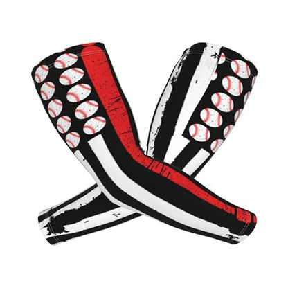 Arm Sleeves Outdoor Garden Sports Cooling Sun Sleeve for Women Men Farm - color: Baseball Flag