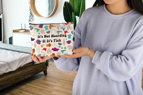 Colorful Betta Fish Gift It's Not Hoarding If It's Fish Cosmetic Bag Aquarium Lovers Gift (If It's Fish Bag)