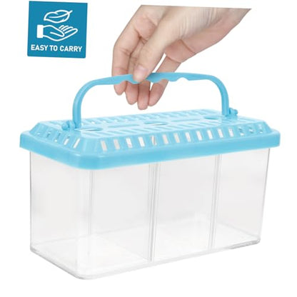 COLLBATH Portable Transparent Fish Breeding Box Aquarium Isolation Tank for Betta and Shrimp Safe Design for Observation and Spawning for Small Fish Tank Use
