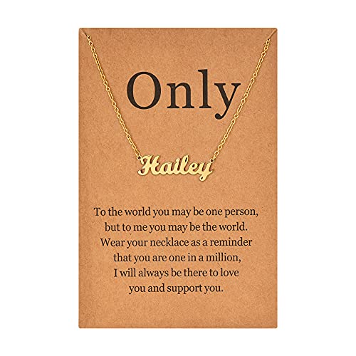 Lcherry Name Necklace Personalized for Women Gold Plated Nameplate Necklace Gifts for Girls - style: Hailey