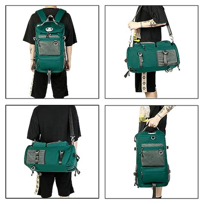 gym duffel bag backpack wrestling bag with shoe compartment 4 kinds of back method waterproof sports walking laptop - color: B-green