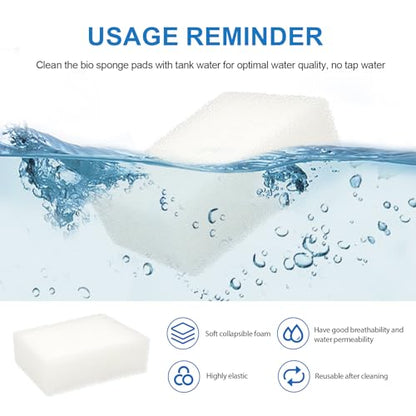 Aquarium Replacement Filter Sponge Media Pads, Foam Insert Compatible with AquaClear 70/Fluval 70 Power Filters, Reusable Fish Tank Filter Media for 40-70 Gallon Aquariums - 6 Pack