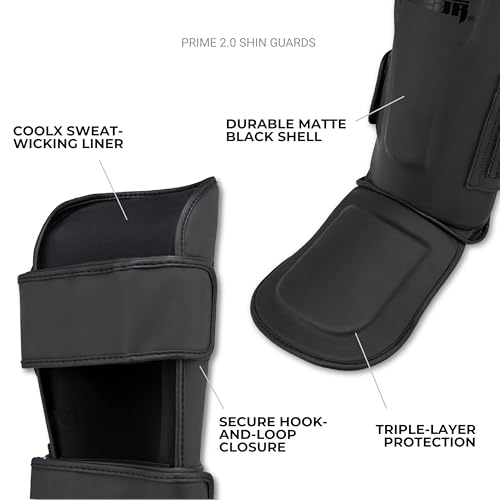 Tigear Prime 2.0 Shin Guards – MMA, Muay Thai & Kickboxing | Premium Triple-Layer Protection for Men, Women, Kids | Shock-Absorbing, Secure Fit & Breathable Design - size: Small-Medium