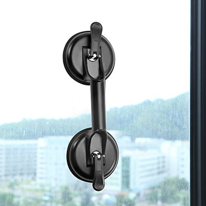 FCHO Glass Suction Cup Heavy Duty Lifter for Glass Dent Repair 2 Pack Black | Heavy Duty Aluminum Glass Suction Cup, Aluminum Handle With Hooks, For Large Glass Tile Moving, Lifting Panel Dent Fixing Rep - color: Black