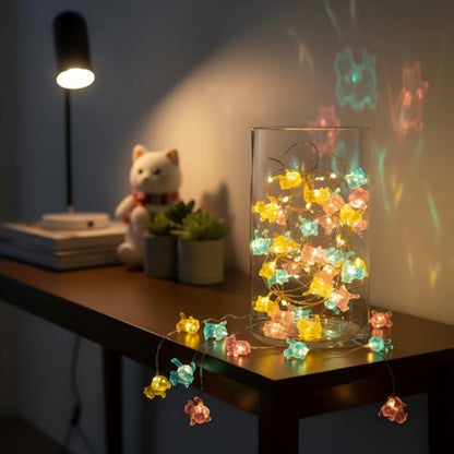 30 LED Cat String Lights 10ft Battery Powered Kitty Fairy Lights for Bedroom, Party, Christmas Decor - style: Cat