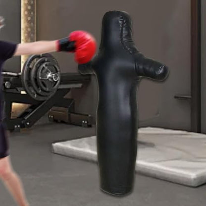 MMA Grappling Dummy Bag Wrestling Dummy Unfilled PU Leather Training Dummy for Adults and Beginners Kick Boxing Practice- 165cm