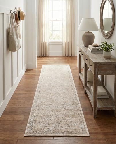Rugs.com Oregon Collection Rug – 12 Ft Runner Ivory Low-Pile Rug Perfect for Hallways, Entryways - color: Ivory 6, size: 2'2" x 12' (Runner)