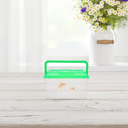 BESPORTBLE 4pcs Mini Handheld Fish Tank with Handle Portable Transparent Aquarium Box for Small Fish Turtles Reptiles and Hamsters for Travel and Pet Transport