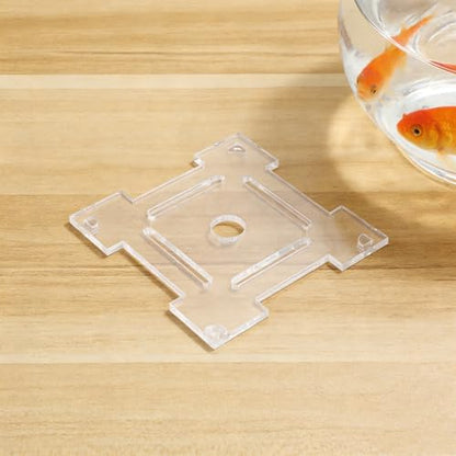 Clear Acrylic Fish Tank Lid with Feeding Holes, Multi-Slots and Corner Guards - Aquarium Anti-Jumping Top Cover for 4.7''X4.7'' Breeder Terrariums