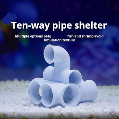 Marble Texture Fishtank Landscape Accessory Natural Habitat Tube Shelter Place for Pet Fish Hideouts Breeding Shrimp Shelter Cave House