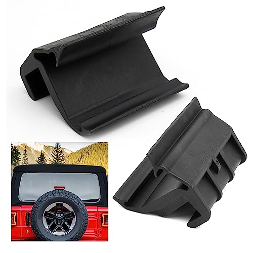 1 Pair Black Left Right Soft Top Rear Window Clips Retainer Brackets Tailgate Bar Holders Replacement for Jeep Wrangler JK JKU 2 Door 4 Door 2007-2018