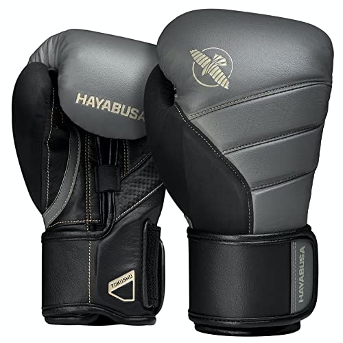 Hayabusa T3 Boxing Gloves - Sparring | Sparring Gloves, Muay Thai Gloves, Kickboxing Gloves, Heavy Bag Gloves, Boxing Gloves for Men and Women, Boxing Gloves - color: Charcoal/Black, size: 12oz