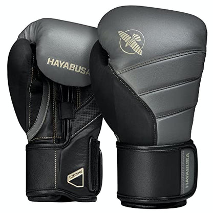 Hayabusa T3 Boxing Gloves - Sparring | Sparring Gloves, Muay Thai Gloves, Kickboxing Gloves, Heavy Bag Gloves, Boxing Gloves for Men and Women, Boxing Gloves - color: Charcoal/Black, size: 12oz