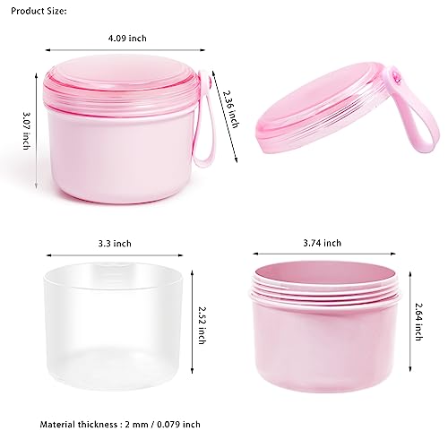 Denture Bath Case Cup Box Holder Storage Soak Container with Strainer Basket for Home or Travel Denture Cleaning (pink) - color: pink