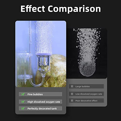 Aquarium Air Stone, Fish Tank Bubble Diffuser High Dissolved Oxygen Airstones for Air Pump Accessoriess with 1 Check Valve, 2 Suction Cup for Aquarium Pond Hydroponic - size: 1.4 inch
