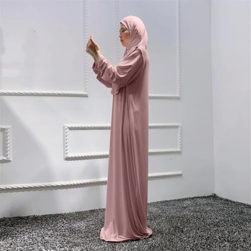 Hooded Muslim Hijab Dress For Women Full Cover Prayer Garment Long Ramadan Modest Maxi Gown - color: Black