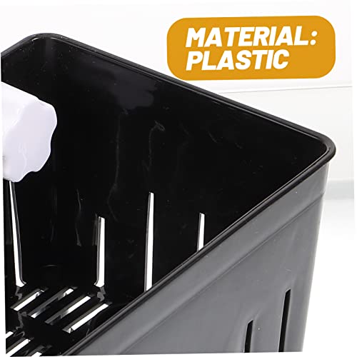 Generic Aquarium Isolation Box Fish Breeding Box for Tortoise Nursery Tank for Baby Fish Observation Window Plastic Rubber Construction - color: Black