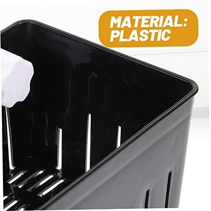 Generic Aquarium Isolation Box Fish Breeding Box for Tortoise Nursery Tank for Baby Fish Observation Window Plastic Rubber Construction - color: Black