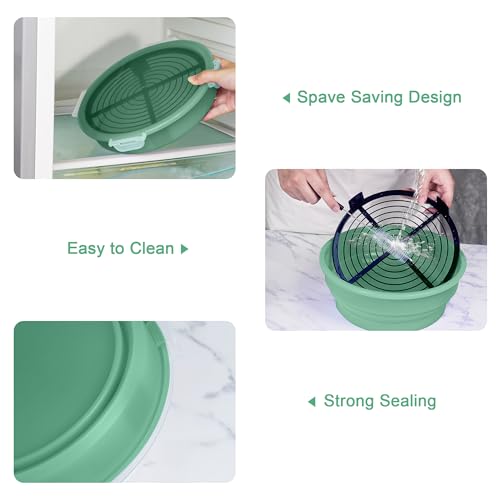 Collapsible Batter Bowl - Breading Bowl Shaker with Lid , Mint Green - color: Mint Green