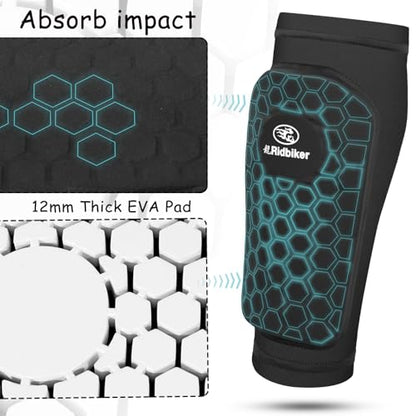 Soccer Shin Guards Shin Pads, Calf Compression Sleeve with Honeycomb Pads, Lightweight Shin Defender Shin Guards Kids for Adult Men Women, Boys, Girls, Youth - color: Green, size: Medium