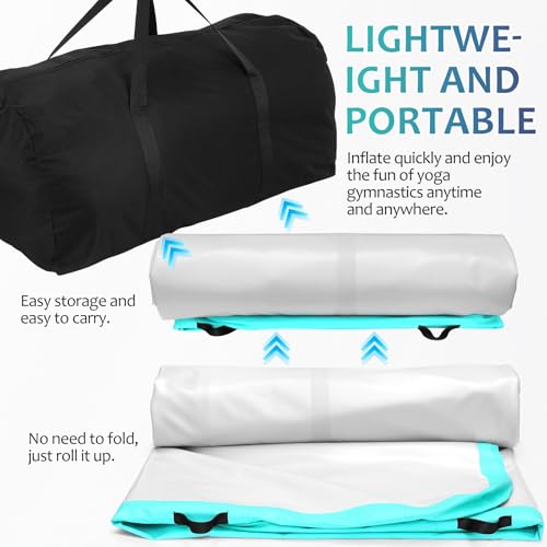 10x10ft Inflatable BJJ Mat, 4 Inch Thick Wrestling Mat for Home Training, 15 PSI Heavy Duty Foldable Grappling Mat with Electric Pump, Martial Arts Floor for MMA, Judo, Gymnastics for Men and Women