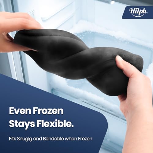 Hilph Elbow Ice Pack Wrap, Multi-Use Ice Sleeve for Elbow Arm Knee, Medium | Reusable, Flexible Gel, Cold Compression, Tennis Elbow Golfers Arm Tendonitis Pain Relief, Muscle Relaxation, Sports Recovery - size: Medium, style: Black