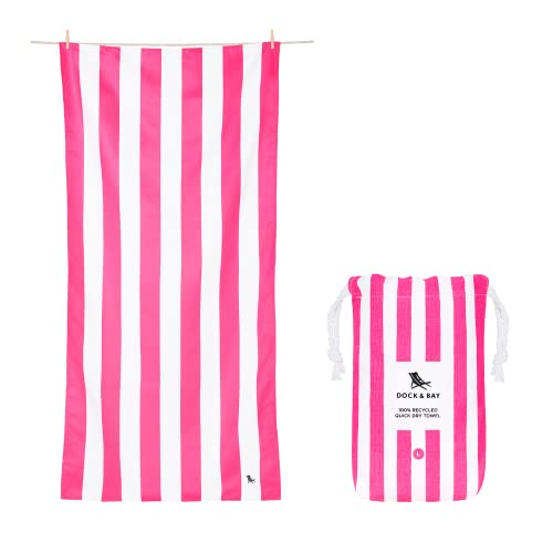 Dock & Bay Beach Towel - Quick Dry, Sand Free - Compact, Lightweight - 100% Recycled - Includes Bag - Cabana - Phi Phi Pink - Extra Large (200x90cm, 78x35) - color: Cabana - Phi Phi Pink, size: Extra Large (200x90cm, 78x35")