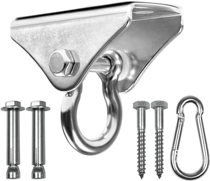Yes4All Punching Bag Hanger, Stainless Steel Swivel Chain with 4 Snap Hooks for Heavy Bag, Gym Swing, Trapeze, and Hammock - color: Hangers 180 Degree Rotation