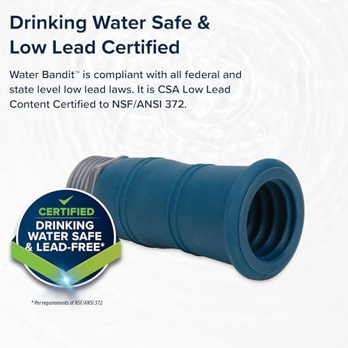 Camco Water Bandit - Features a Flexible Silicone Sleeve for 1" Faucets & Male Water Hose Connection that Fits 3/4-11.5NH Hose Threads - Works with Damaged Faucet Threads/Threadless Faucets (22484) - size: No Size