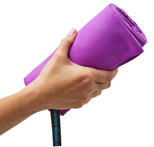 XL 여행용 타월 - 2in1 대형 빠른 건조 엑스트라 소프트 극세사, 13가지 색상, 체육관, 수영 연습, 여행, 배낭여행, 캠핑, RV, 해변, 비상 가방, 기숙사, 작은 집, 밴 또는 캠핑카용 경량 - color: 퍼플.
