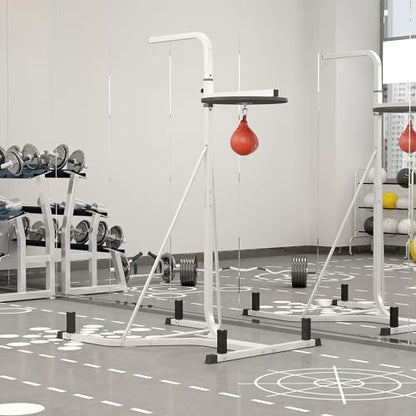 GOWE 2 in 1 Punching Bag Stand, Adjustable Height Heavy Bag Stand with Weighted Base and Speed Bag, Freestanding for Home Gym