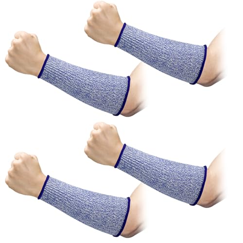 REDANHA Arm Protection Sleeves Level 5 Protection Cut Burn Resistant Sleeve Anti Abrasion Forearm Cover Protector - color: Blue