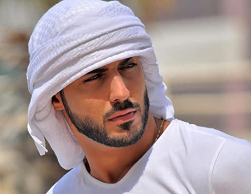 JPXH Arab Tactical Desert Headwear Muslim Palestinian Scarf Men's Halloween Costume Accessories - color: White1