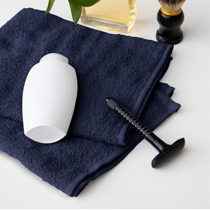 Avalon Towels Salon Towel - Navy Blue Hand Towels Bulk Pack of 24 - 100% Cotton Absorbent Spa, Facial & Gym Towel for Working Out - 16x27 Inches (Not Bleach Proof) - color: Navy
