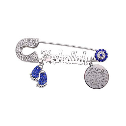 ZKDC AYATUL KURSI Mashallah Turkish evil eye Stainless Steel brooch islam muslim Pin