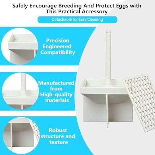 Compatible with Fluval Hatchery Box – Professional Egg Collection for Egg-Laying Fish, Bottom Grid with Troughs, Clear Viewing Window for Fry Observation