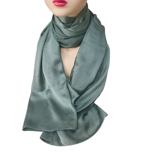 여성용 히잡 헤드 스카프 시폰 히잡 경량 스카프 크레이프 웨딩 숄 및 랩 이브닝 드레스 - color: 초록색.