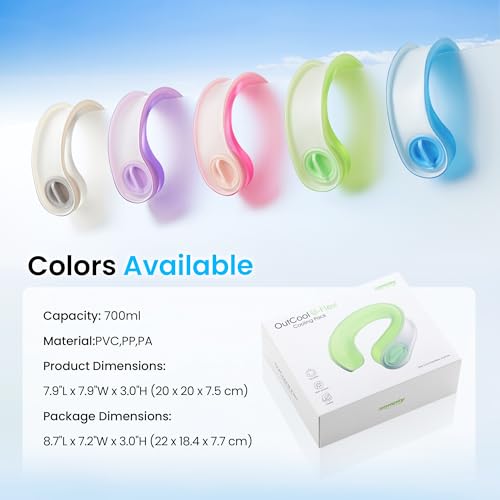 samply Reusable Ice Packs for Neck and Shoulder, Cold Compress, Relief of Pain, Swelling, Sprains, Office Pressure, Wearable Neck Cooler Towels of Cooling Wraps for Hot Weather, Lime Green - color: Lime Green