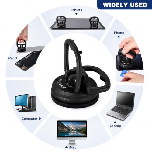 Kaisiking 11 PCS Screen Suction Cup Kit for LCD Screen Opening Repair|Black | Screen Replacement Tools for Cellphone,iPhone，iPad, iMac, MacBook, Tablet, Laptop, Etc. - color: Black