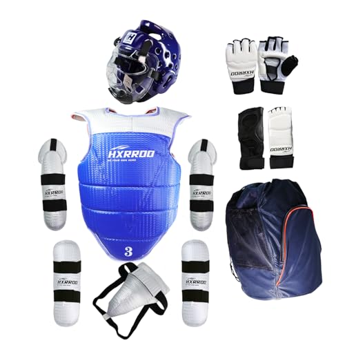 13 pcs Taekwondo Sparring Gear Set Ultimate Protective Gear for Taekwondo Karate Trainer Youth Adult - color: blue, size: 4#