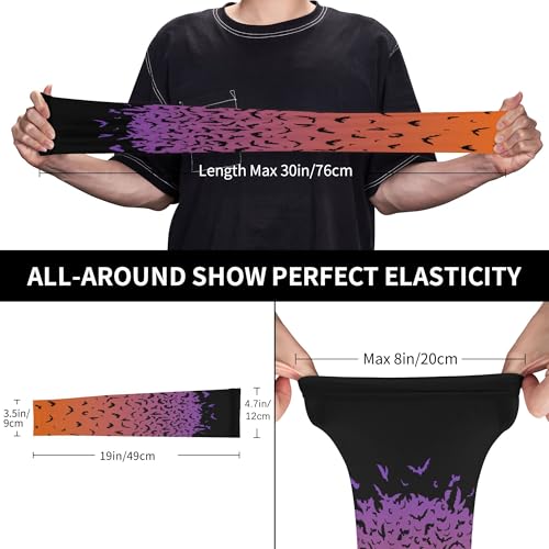 Arm Sleeves Outdoor Garden Sports Cooling Sun Sleeve for Women Men Farm - color: Bats