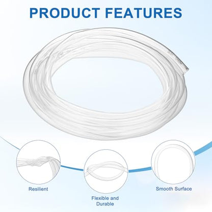 M METERXITY Vinyl Tubing 5/16" ID x 3/8" OD 10ft Flexible Plastic Tube with 2 Hose Ties, Lightweight Hybrid PVC Hose for Water Gardening/Airline/Aquarium Tubing [Clear] - size: 5/16" ID x 10ft