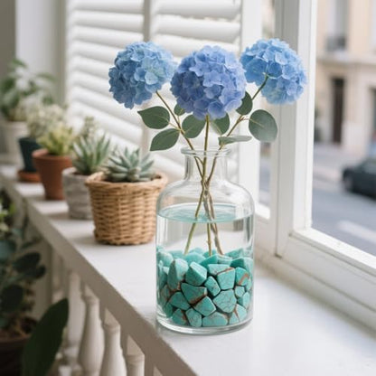 0.96LB Crushed Quartz Aquarium Gravel Vase Filler Succulent Rocks Home Decor Fish Tank Stones Pebbles Polished Bulk Irregular Shaped - Artificial Turquoise - color: Artificial Turquoise