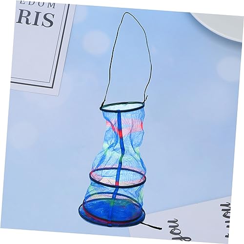 Toyvian Nylon Mesh Fish Net Portable Fishing Gear Decorative Fish Basket Small Easy Setup