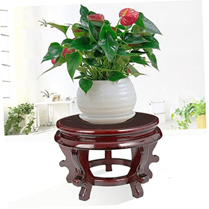 Toyvian Wooden Plant Pot Riser High Density Board Sturdy Display Stand for Indoor Flowerpots Vase Fish Tank Base with Stable Support Wood Plant Stand for Various Shapes